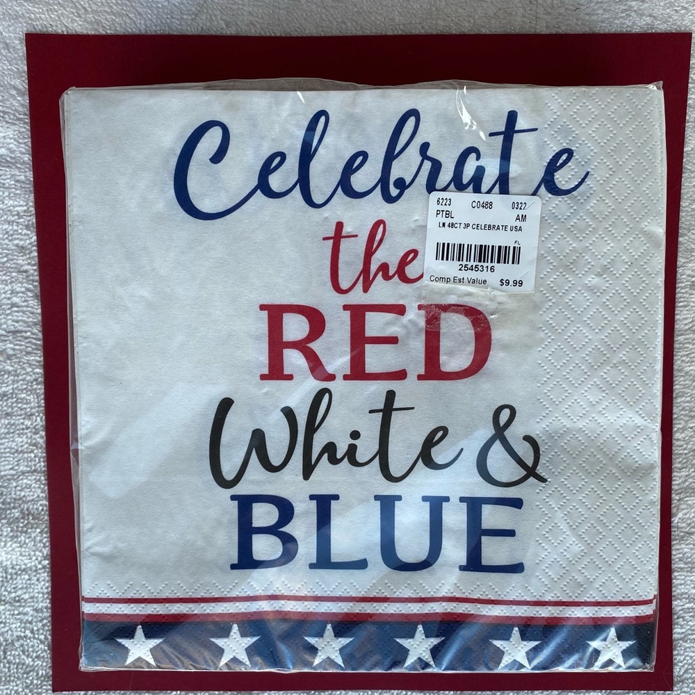 Patriotic Red White and Blue Luncheon Napkins